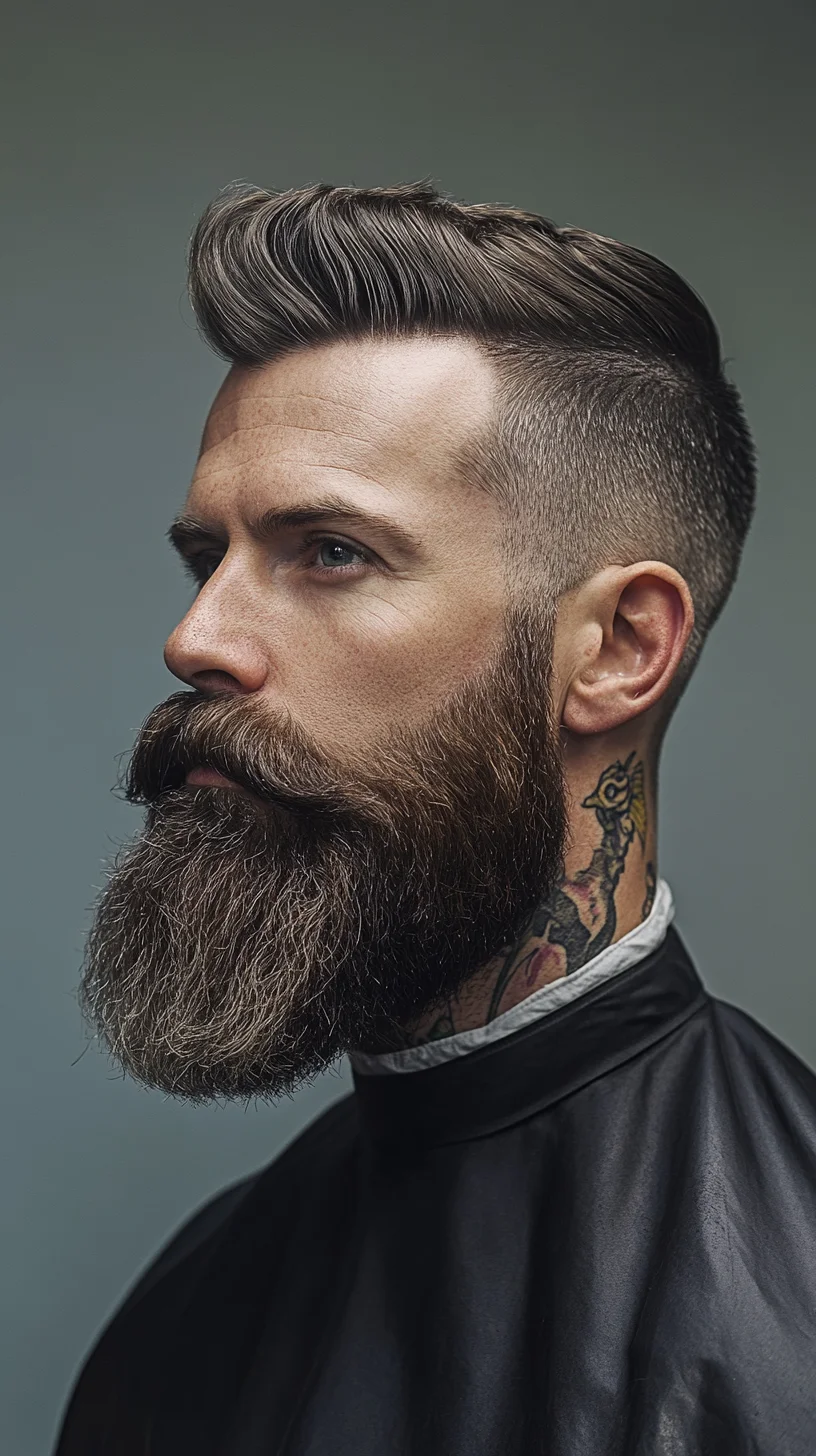 Elevate Your Look: The Timeless Charm of the Classic Pompadour with a Full Beard