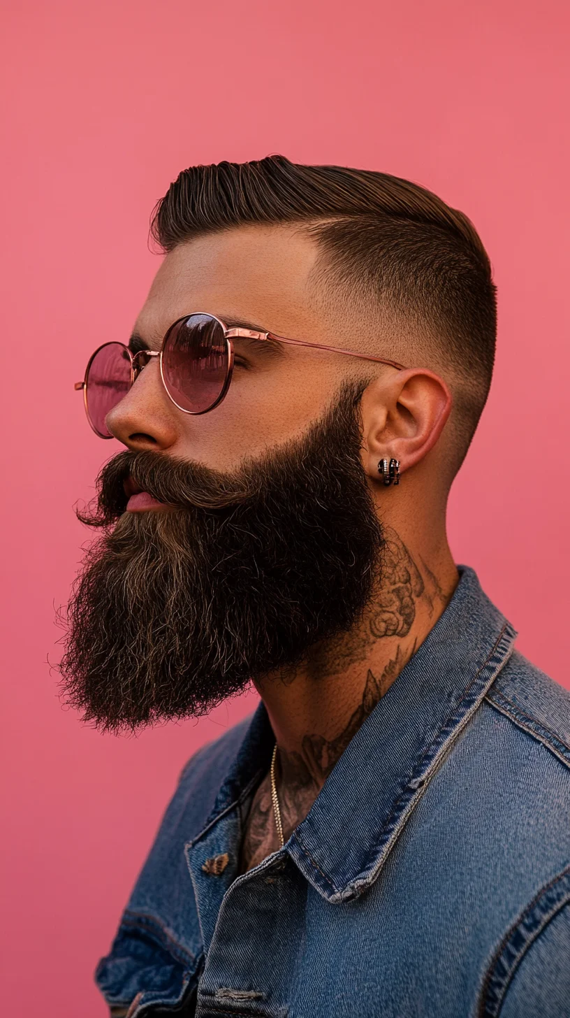 Elevate Your Look with a Full, Well-Groomed Beard and Sharp Fade