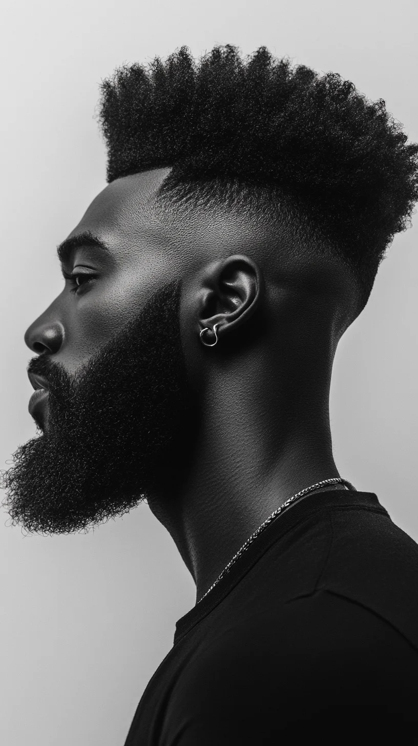 Elevate Your Look with Bold High-Top Fades and Full Beards