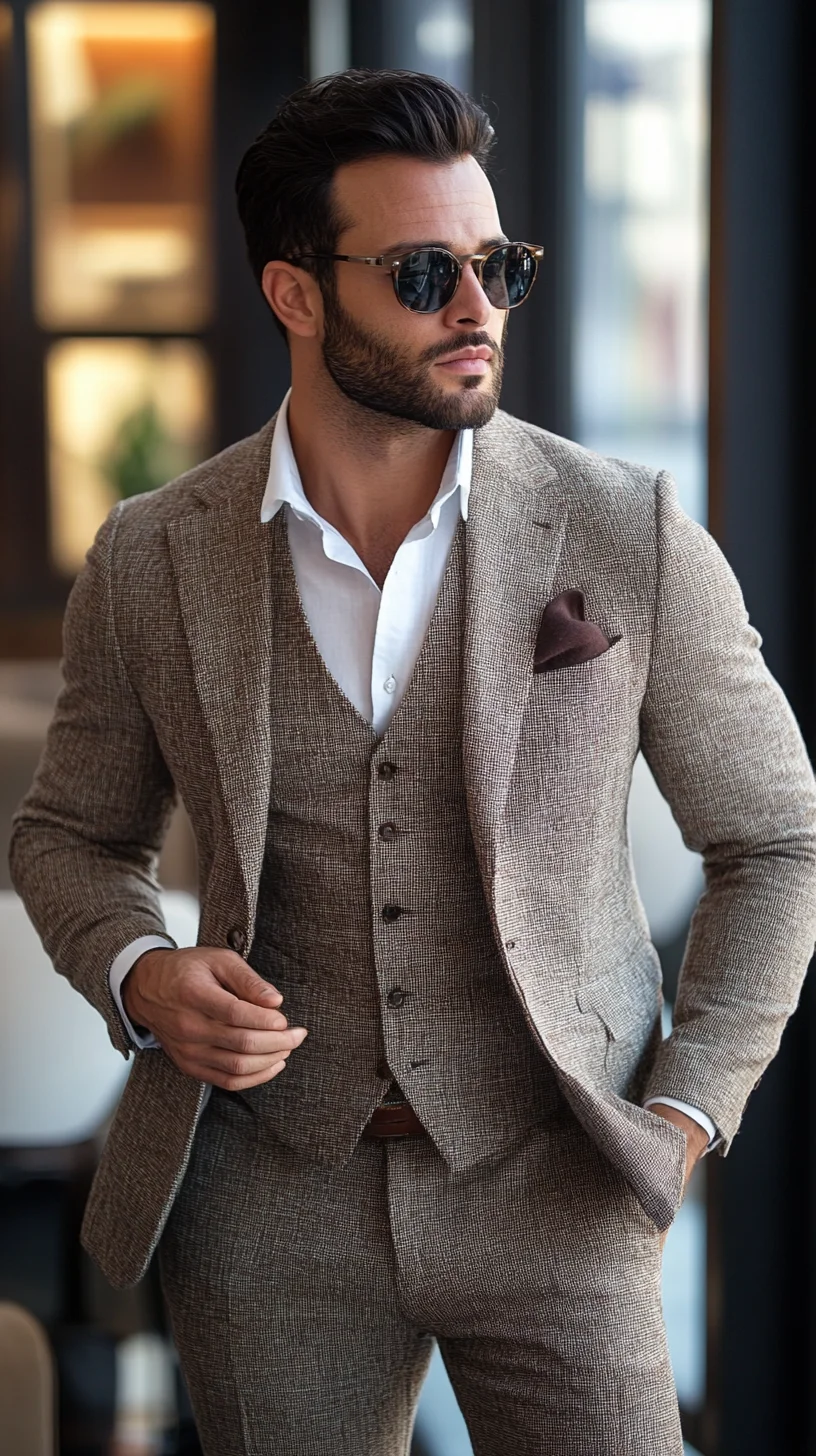 Elevate Your Look with Sophisticated Brown Textures and Sunglasses
