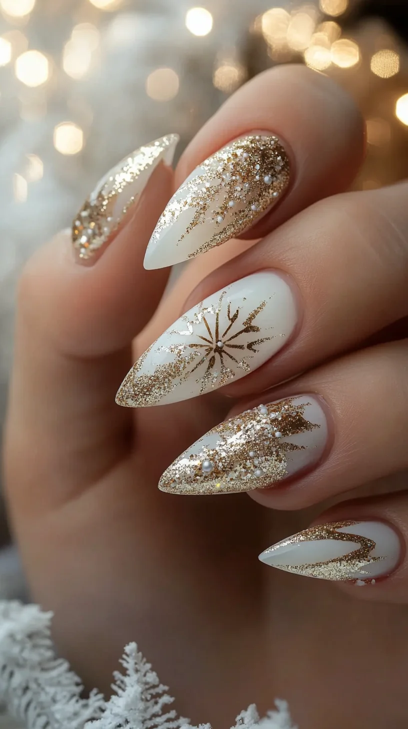 Elevate Your Look with Stunning Gold Glitter Ombre Almond Nails