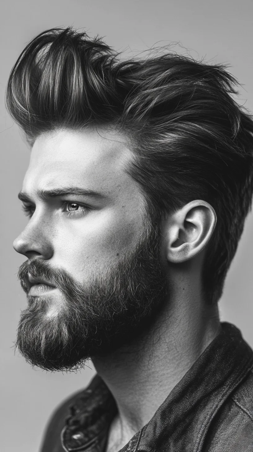 Elevate Your Look with Textured Volume and a Bold Beard
