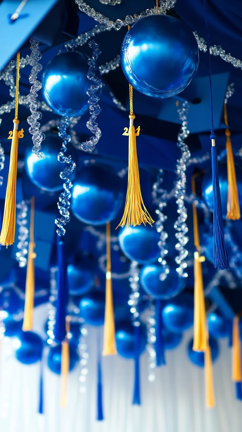 Elevate Your Space with a Dazzling Blue and Gold Graduation Theme