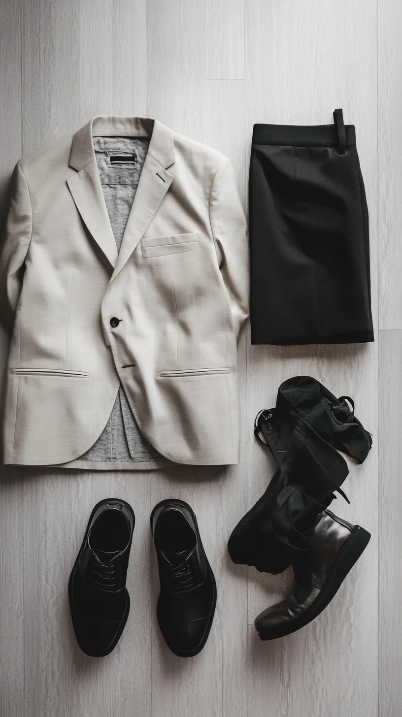Elevate Your Wardrobe with a Sharp Contrast: Light Blazer Meets Dark Trousers Style