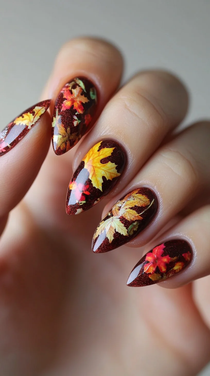 Embrace Autumn Bliss with Stunning Leaf-Infused Nail Art