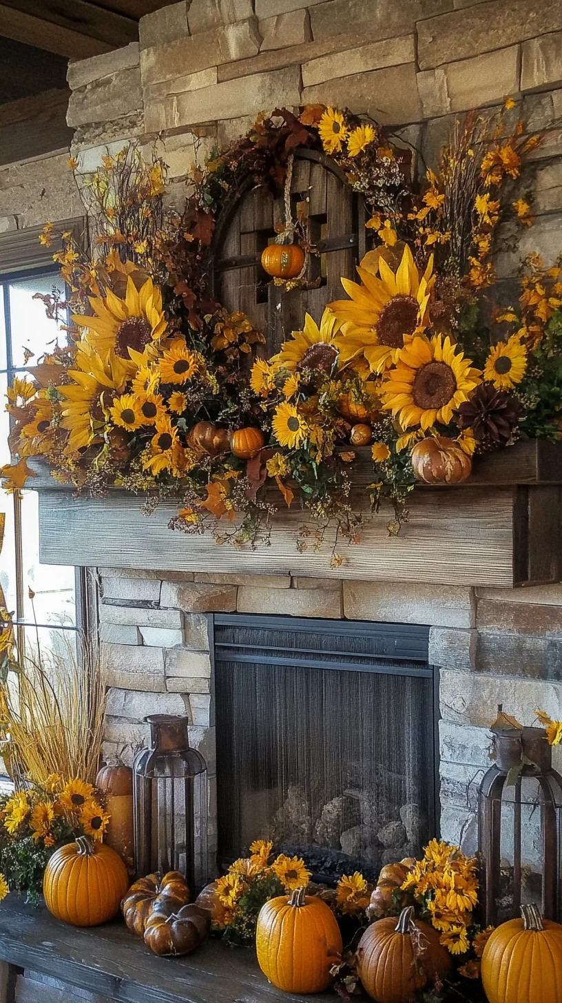 Embrace Autumn Charm with a Cozy Rustic Fireplace Décor