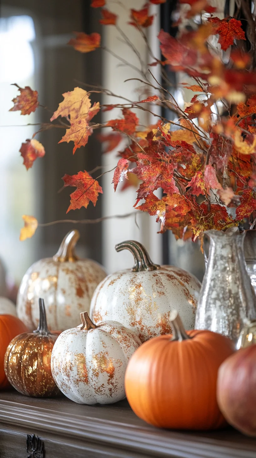 Embrace Autumn Elegance with Festive Pumpkin and Leaf Decor