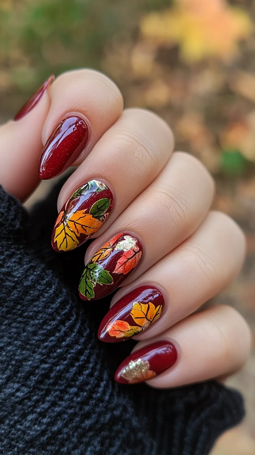 Embrace Autumn Elegance with Stunning Leaf-Inspired Nail Art