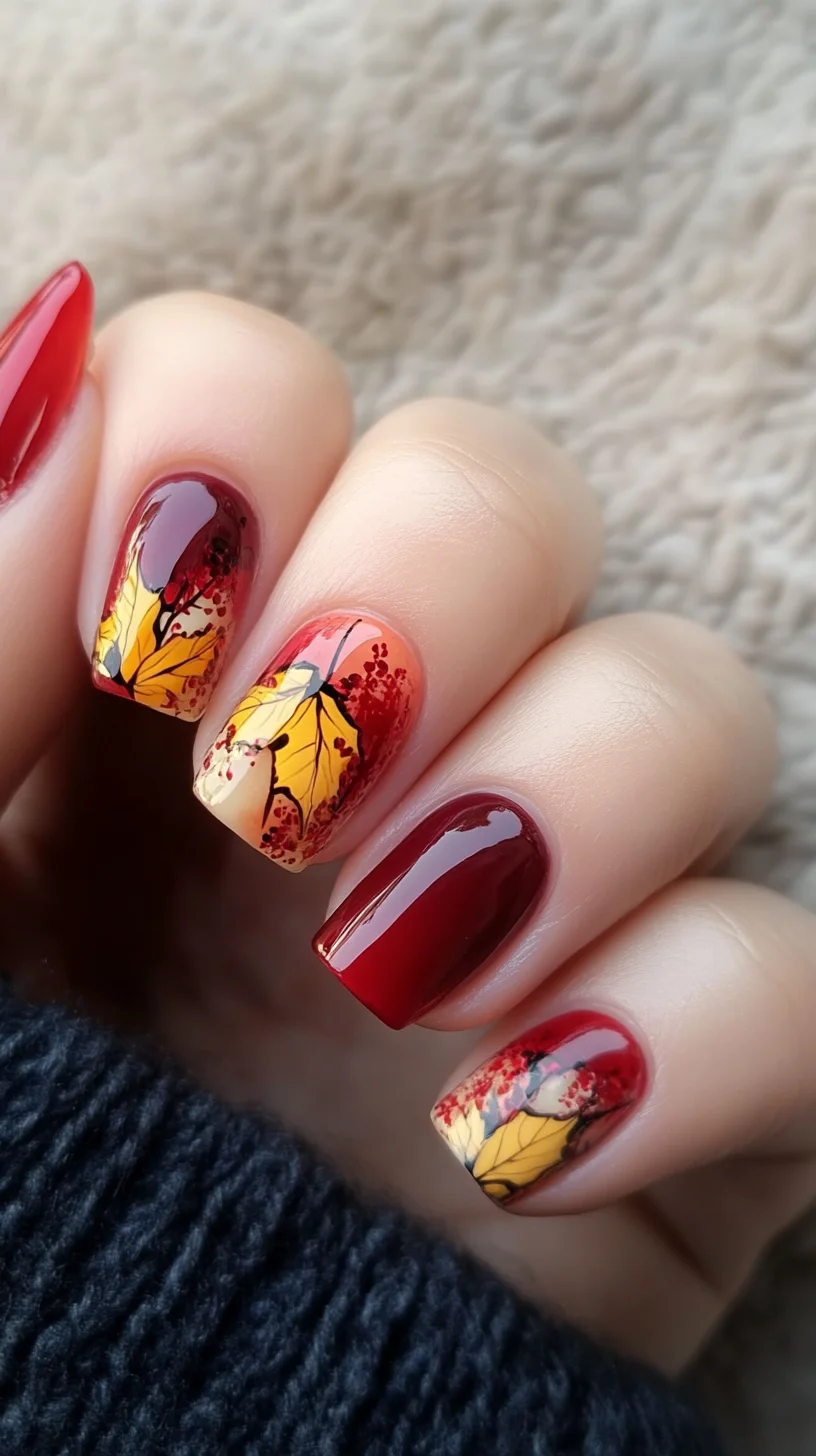 Embrace Autumn Elegance with Stunning Leafy Nail Designs