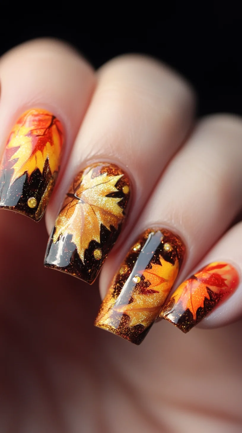 Embrace Autumn with Stunning Fall-Inspired Leaf Nail Art