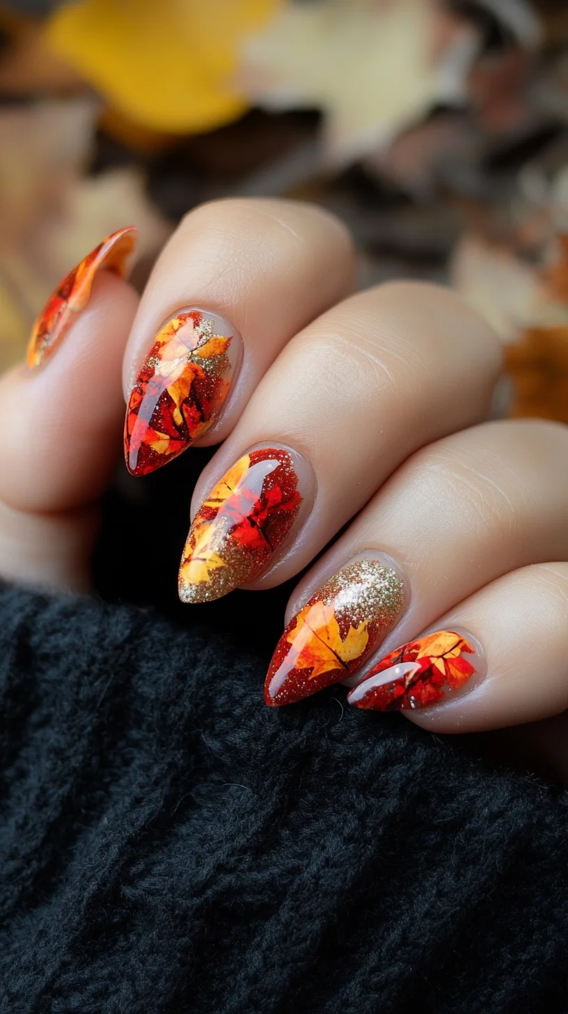 Embrace Autumn’s Essence with Captivating Leaf-Inspired Nail Art