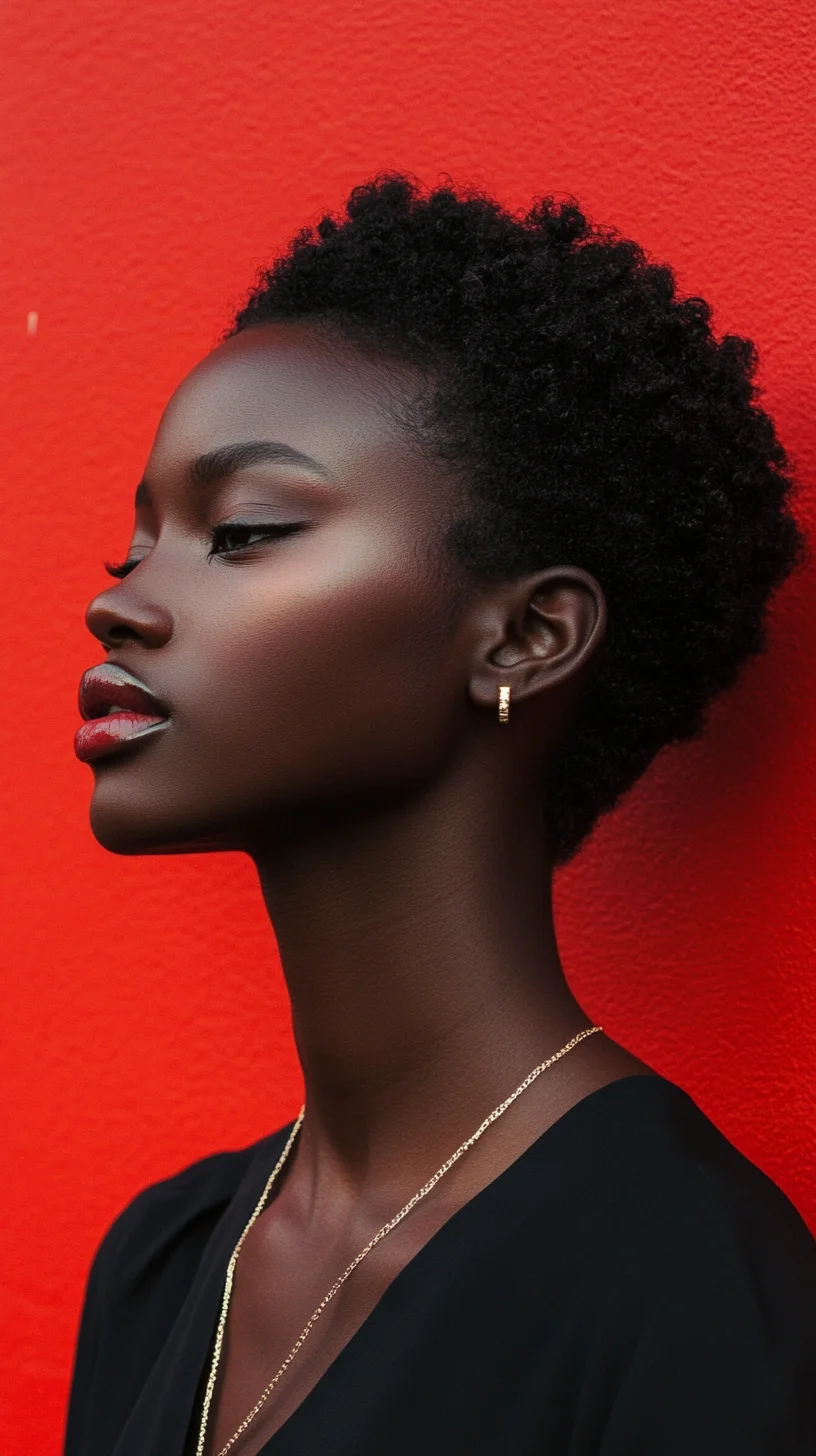 Embrace Bold Elegance with a Chic Tapered Natural Afro