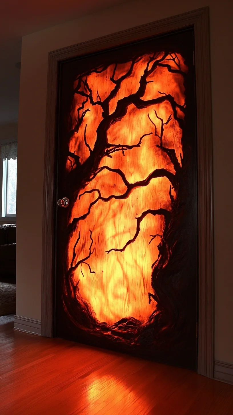 Embrace Bold Whimsy: A Stunning Tree Silhouette Door Decor