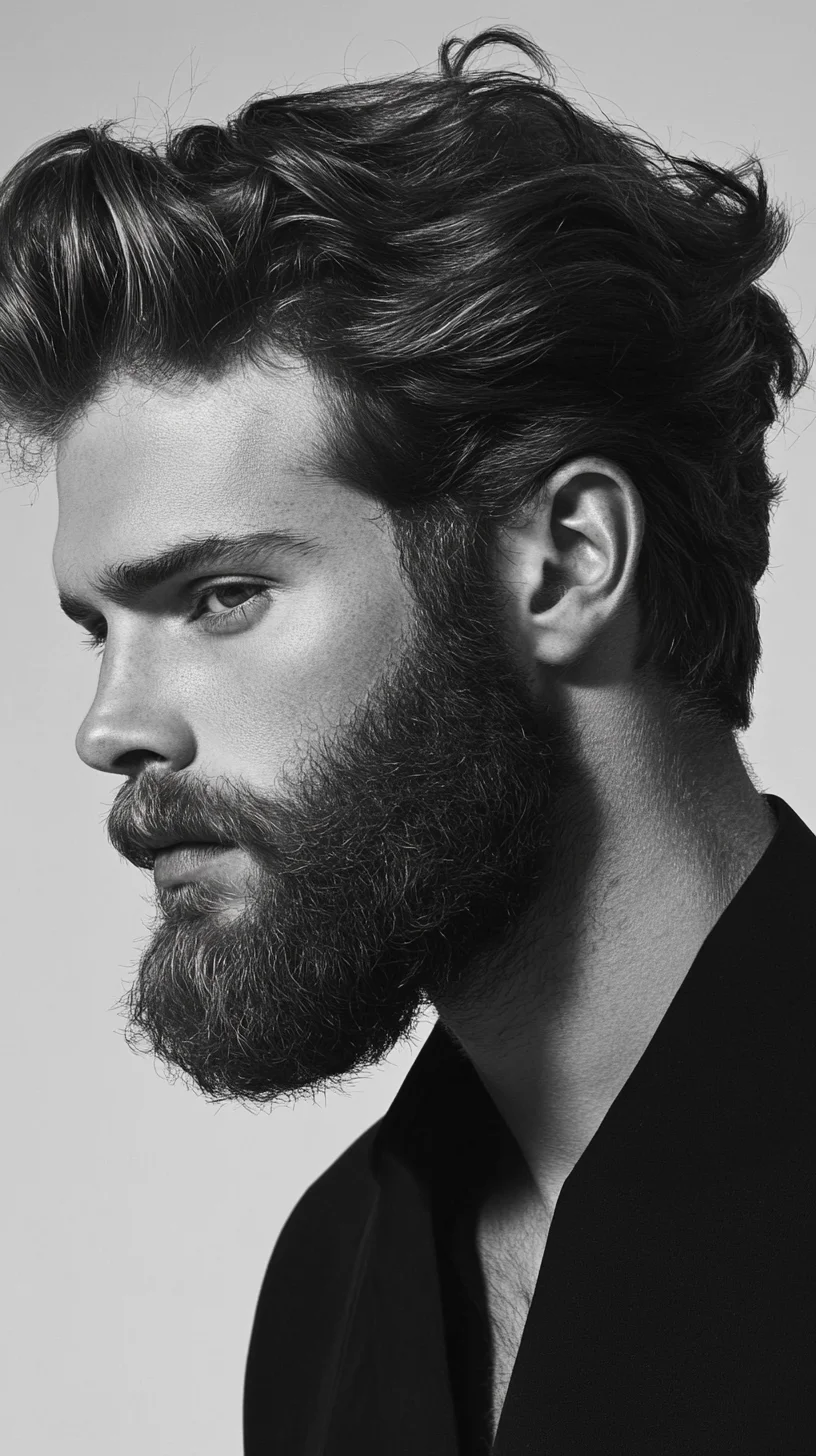 Embrace Boldness: The Full Beard with Sleek Volume for a Striking Look