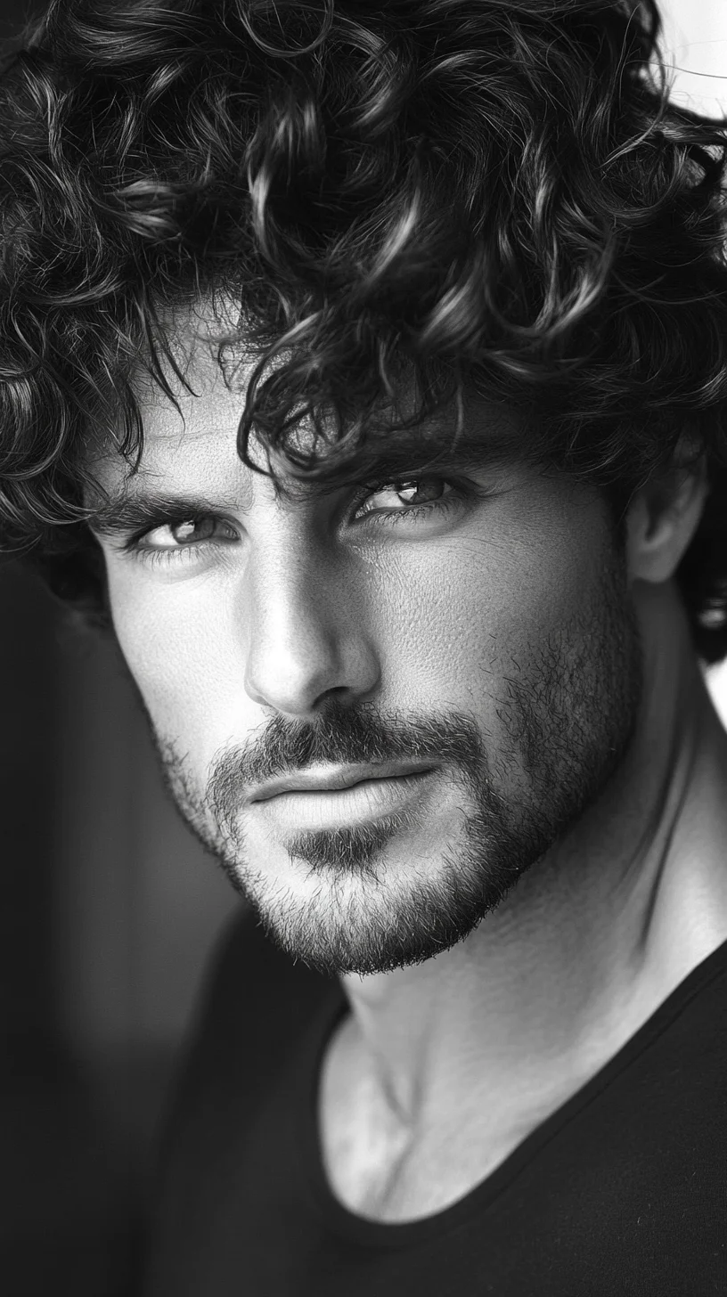 Embrace Effortless Charm: The Allure of Tousled Curls and Masculine Elegance