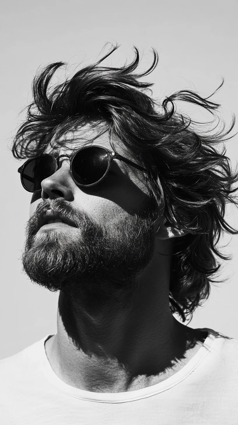 Embrace Effortless Cool: The Modern Bearded Look with Stylish Shades