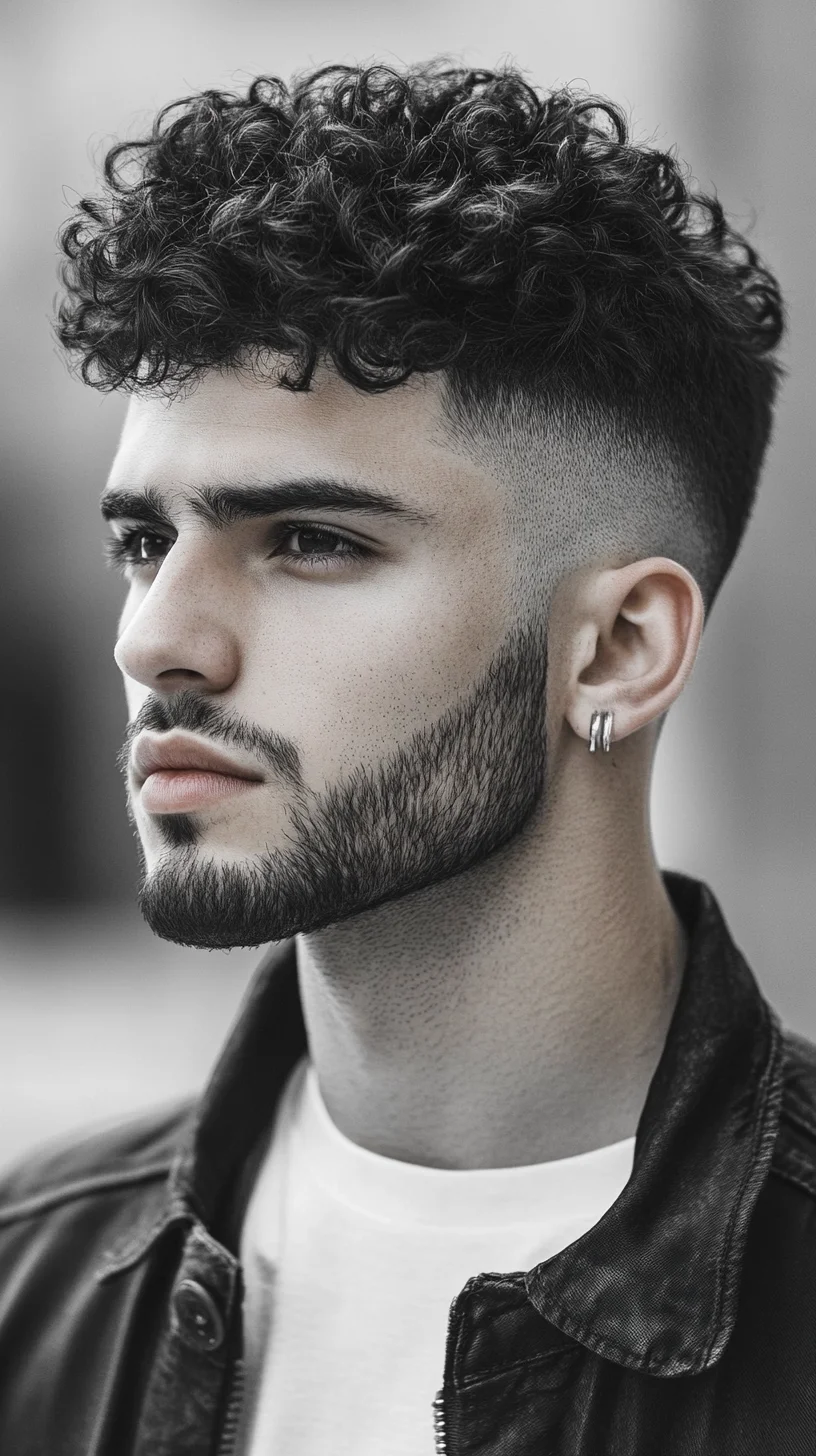 Embrace Effortless Cool with Textured Curls and a Sharp Fade
