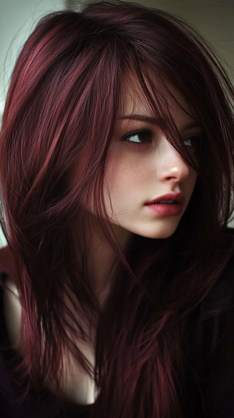 Embrace Effortless Elegance with Luscious Layered Burgundy Locks