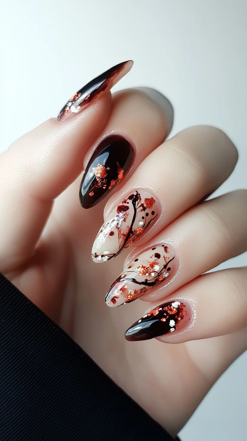 Embrace Elegance: Stylish Cherry Blossom Nail Art with a Bold Twist