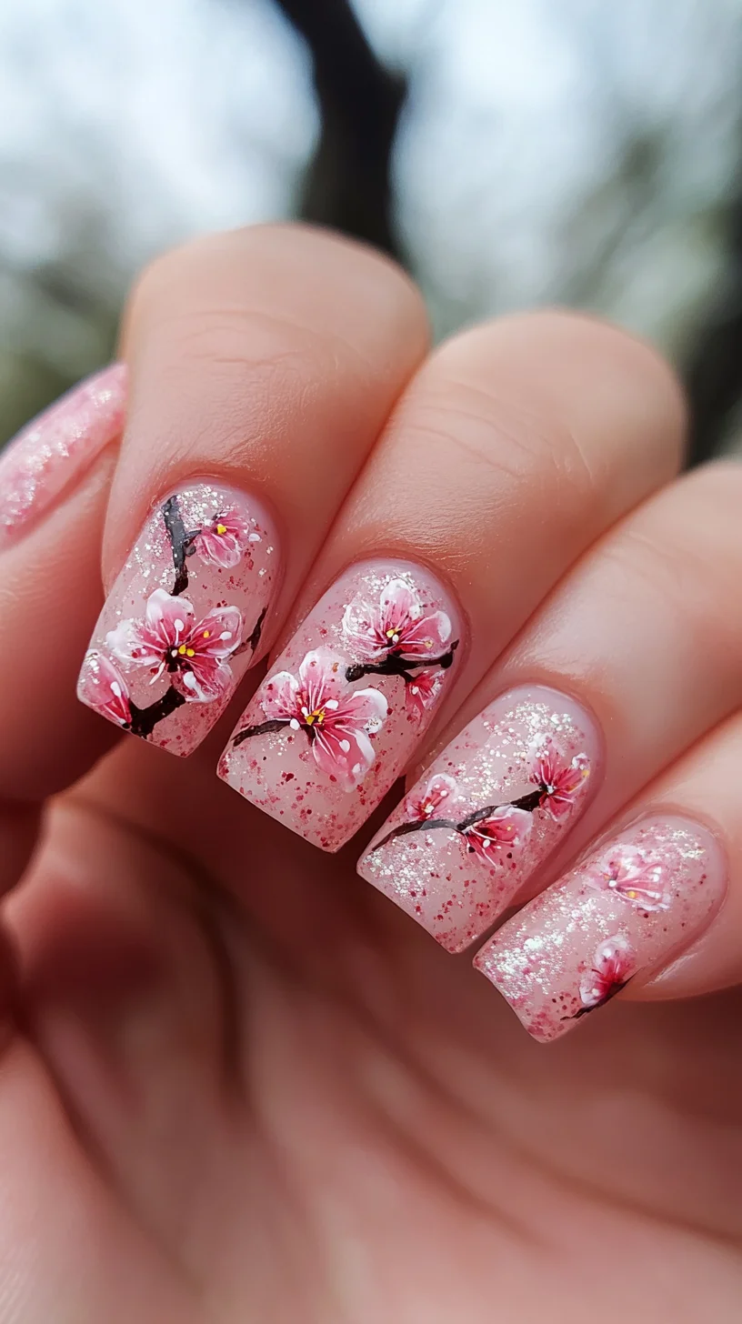 Embrace Elegance with Cherry Blossom-Inspired Nail Art