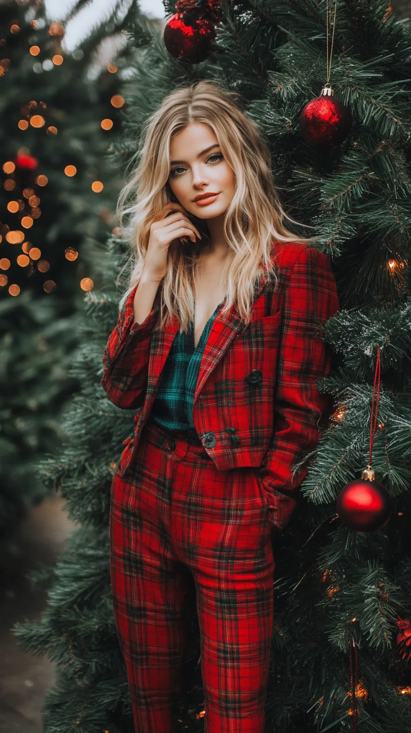Embrace Holiday Glamour with a Chic Plaid Suit for Festive Gatherings