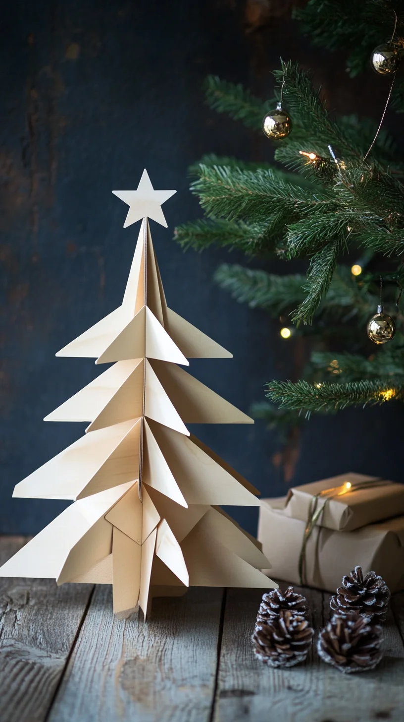 Embrace Minimalism with Elegant Paper Tree Decor for a Chic Holiday Vibe