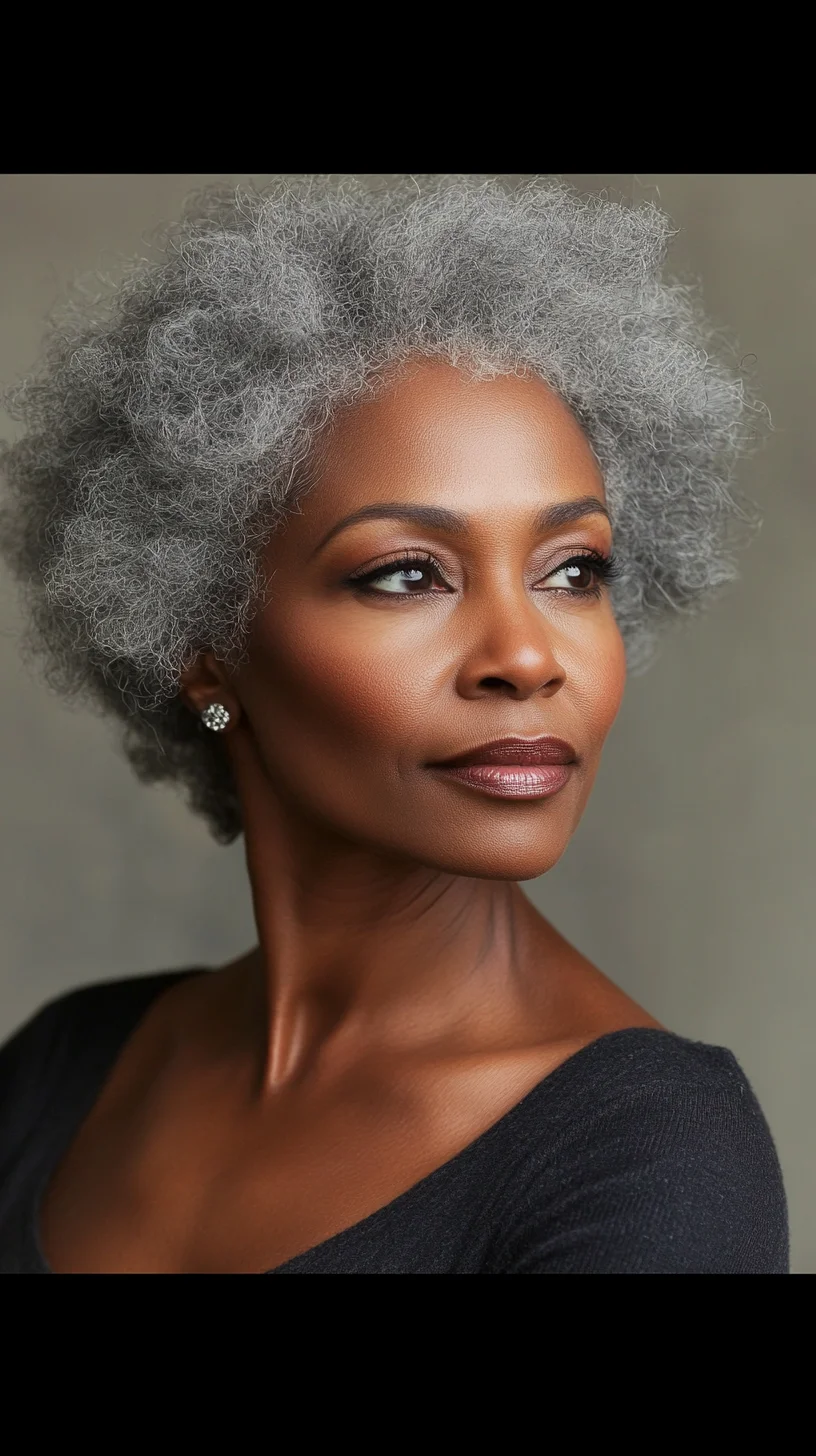 Embrace Natural Elegance: The Effortlessly Chic Textured Gray Afro