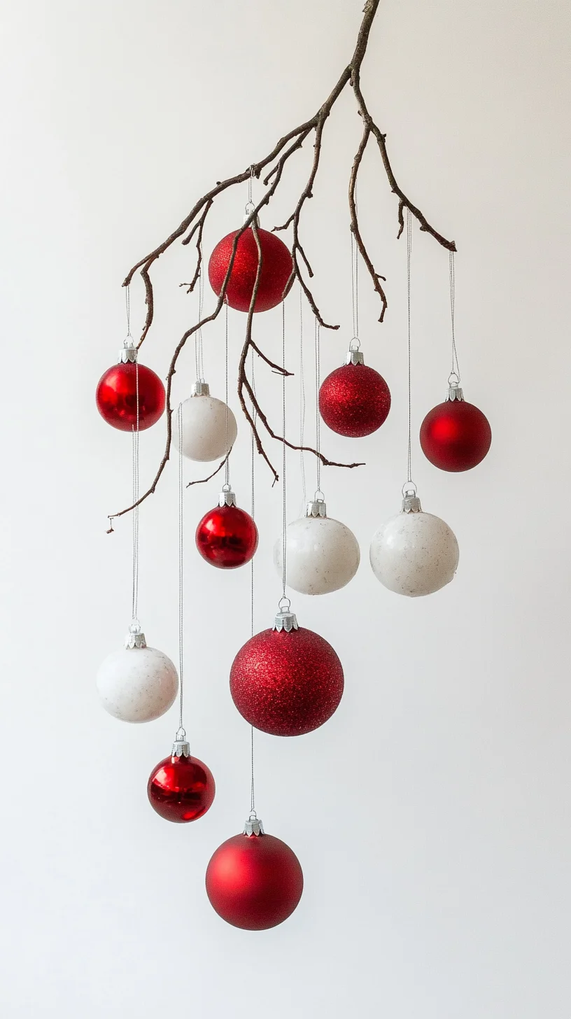 Embrace Nature's Charm: Unique Branch and Ornament Christmas Décor
