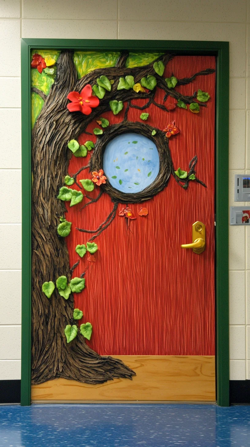 Embrace Nature's Charm with a Whimsical Tree-Inspired Door Design