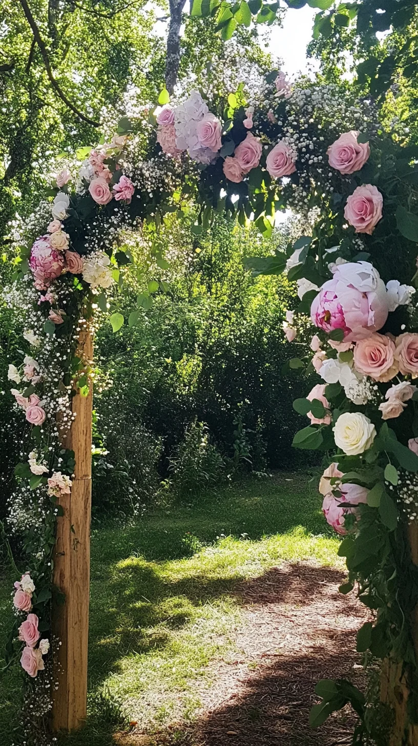 Embrace Nature's Elegance: A Floral Archway for Timeless Outdoor Charm