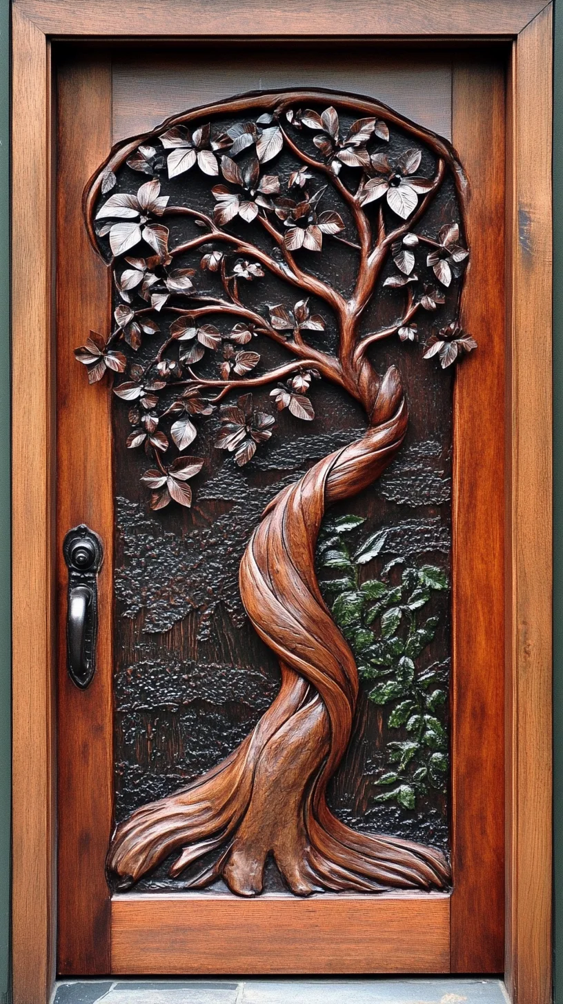 Embrace Nature's Elegance with This Stunning Tree-Carved Door Design