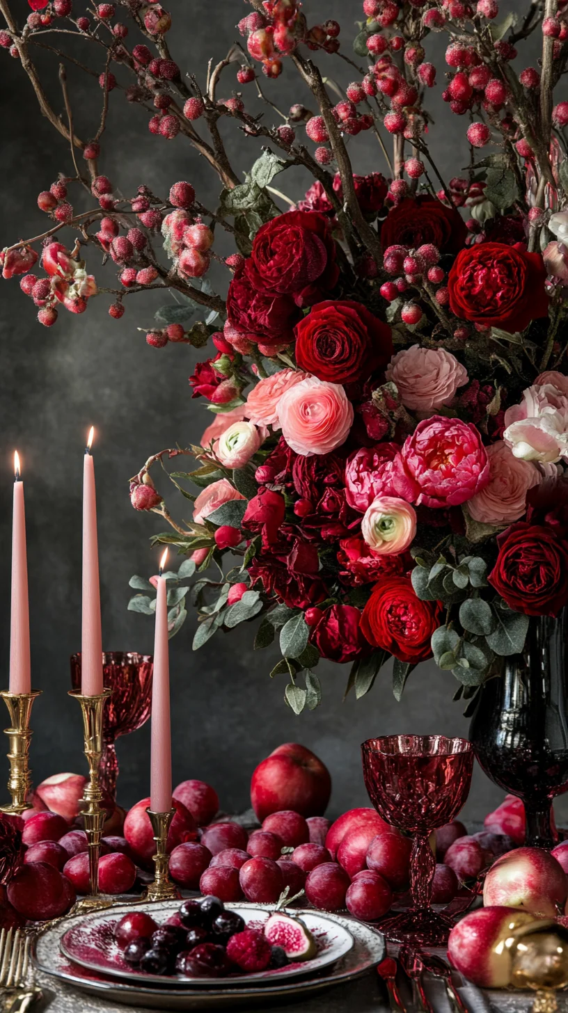 Embrace Opulence: A Luxurious Floral Tablescape for Dramatic Elegance