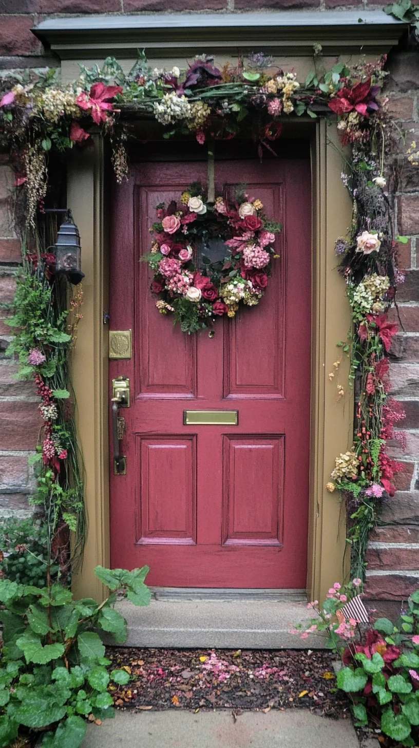 Embrace Rustic Charm: Transform Your Entryway with Lush Floral Accents