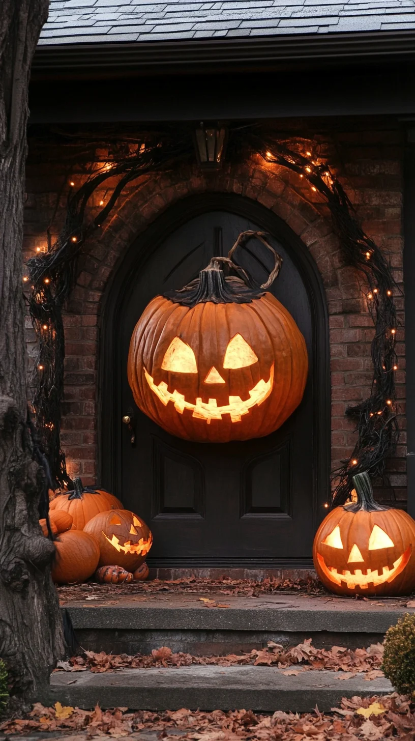 Embrace Spooktacular Charm with a Festive Pumpkin Porch Design!