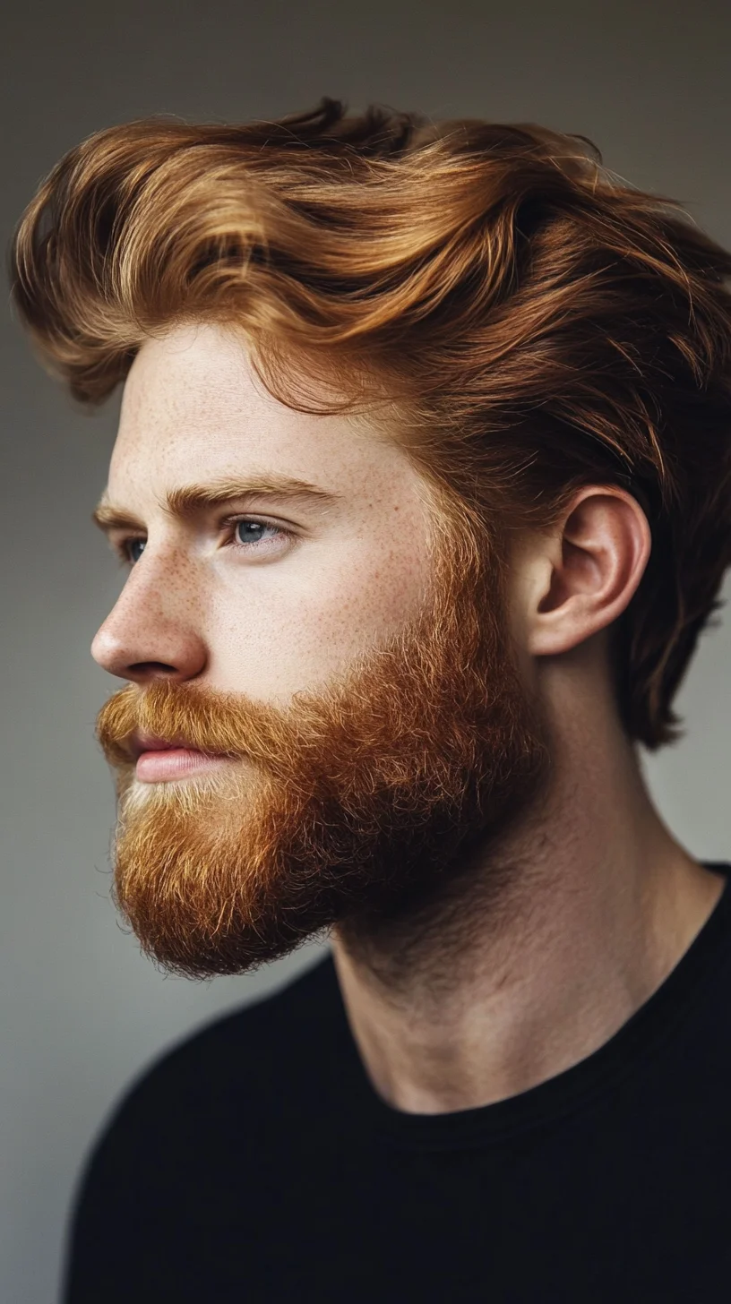 Embrace the Bold: Effortlessly Stylish Voluminous Red Hair and Beard