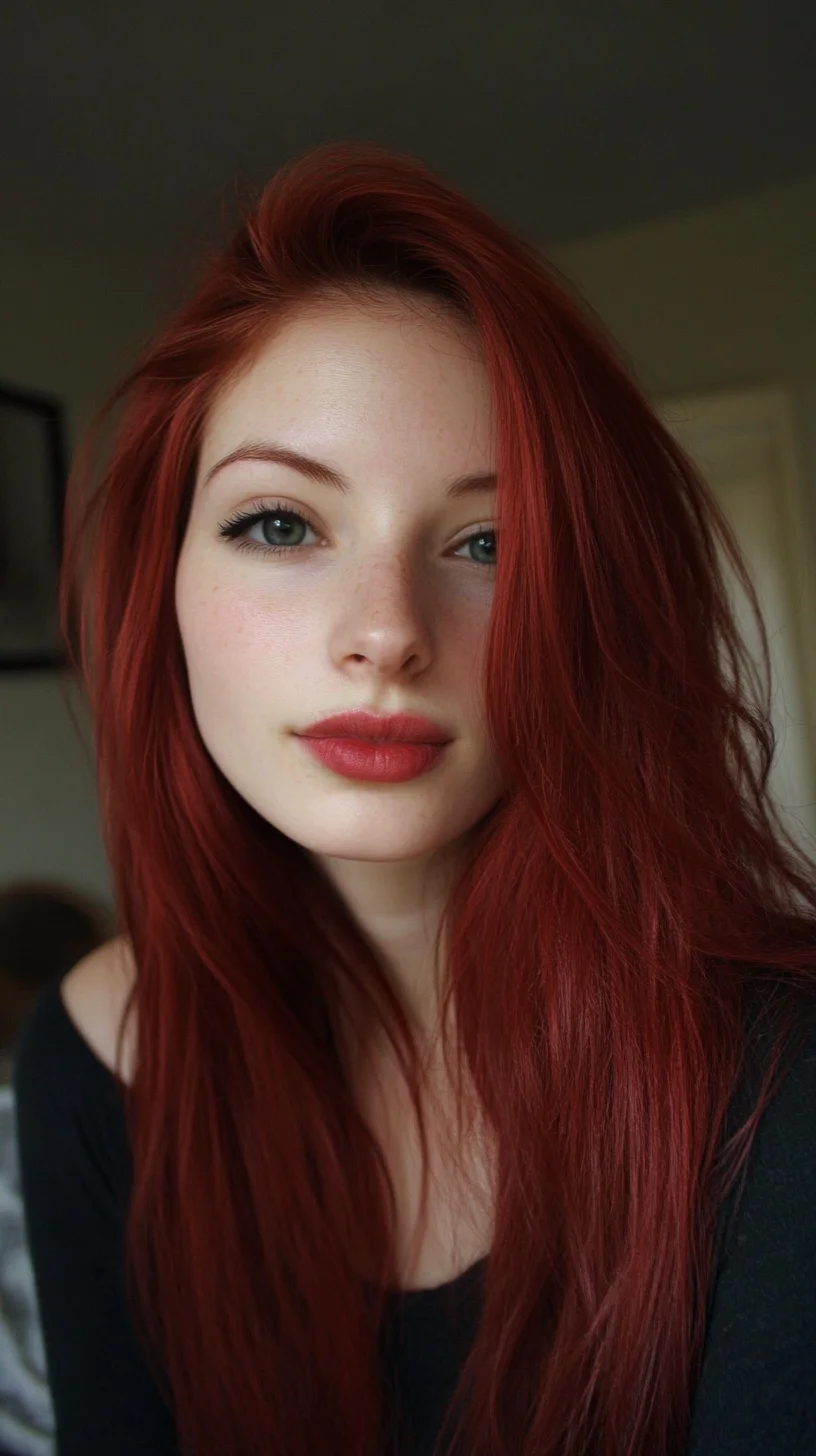 Embrace the Bold: Layered Crimson Waves for a Striking Look