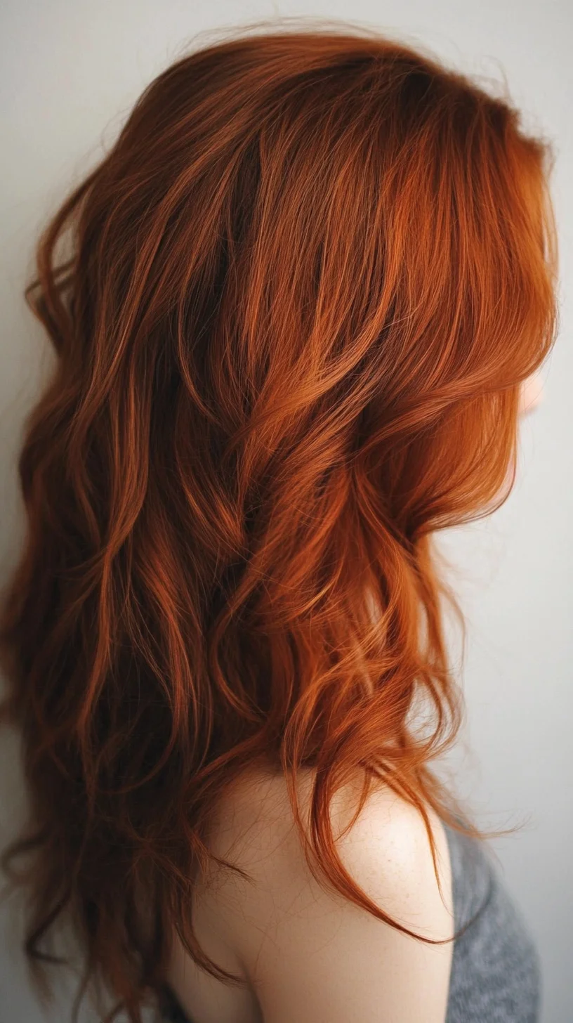 Embrace the Bold: Luscious Copper Locks with Effortless Waves