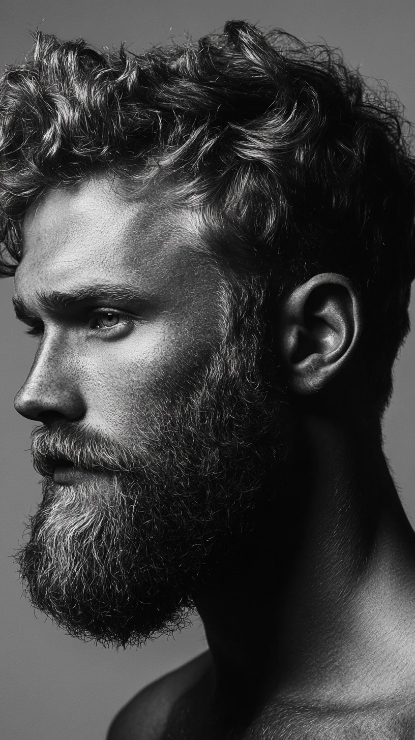 Embrace the Bold: Rugged Textured Hair and Beard for a Striking Masculine Look