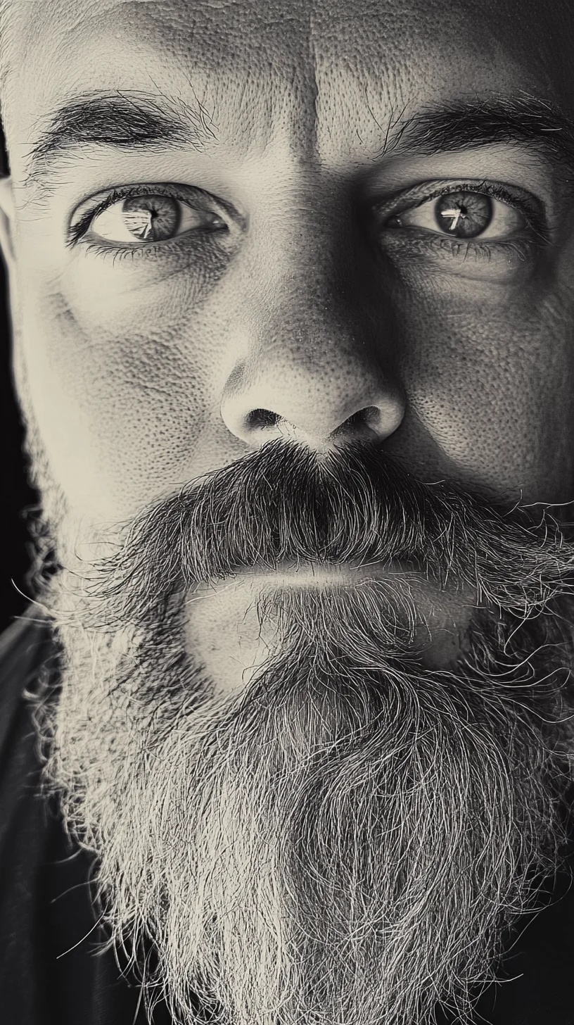 Embrace the Bold: The Distinguished Full Beard with Whiskered Flare