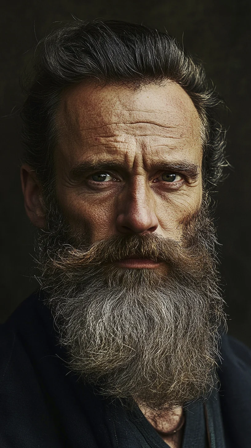Embrace the Boldness: The Majestic Full Beard with Sleek Mustache