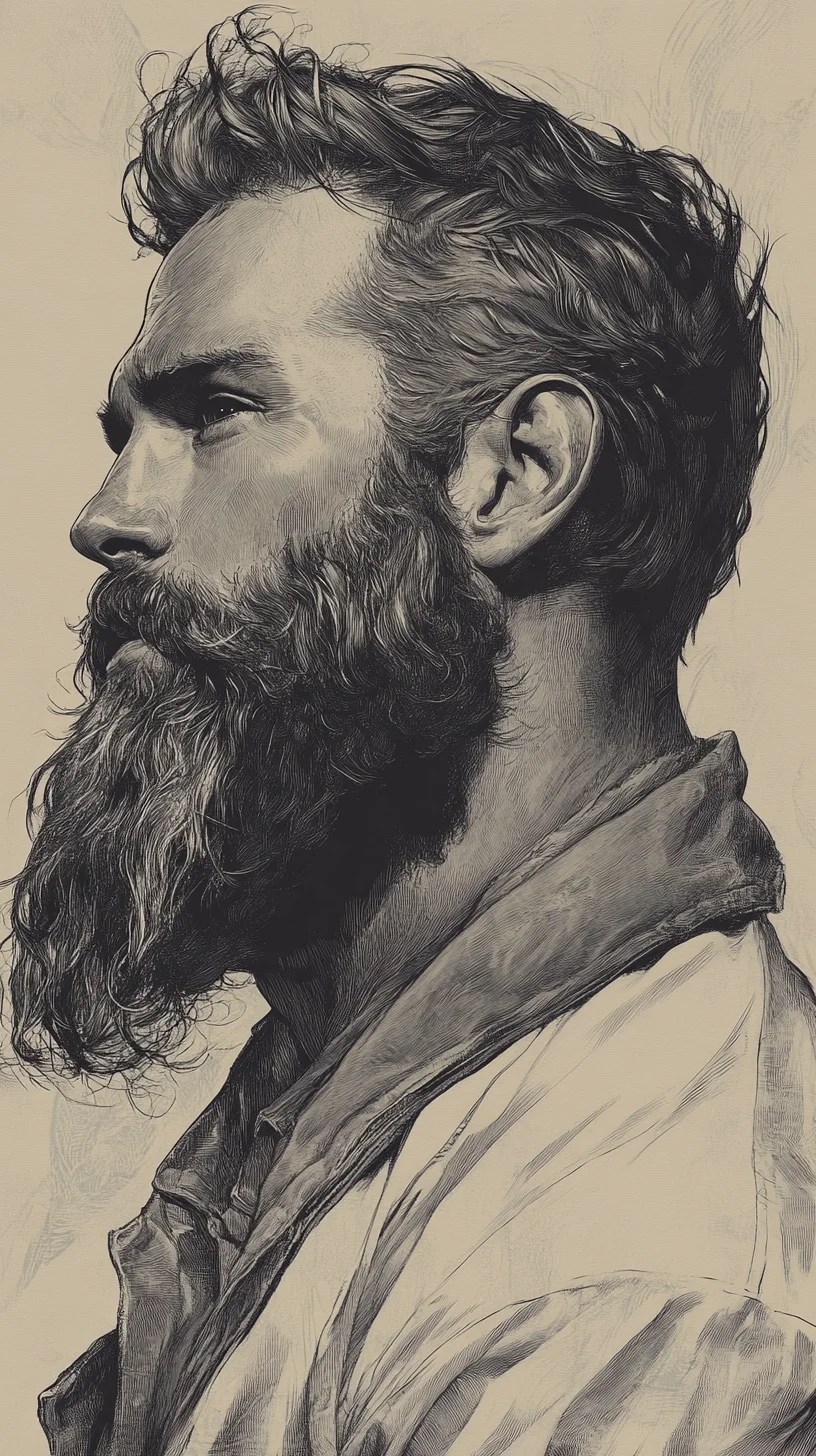 Embrace the Boldness: The Rugged Full Beard with Defined Features