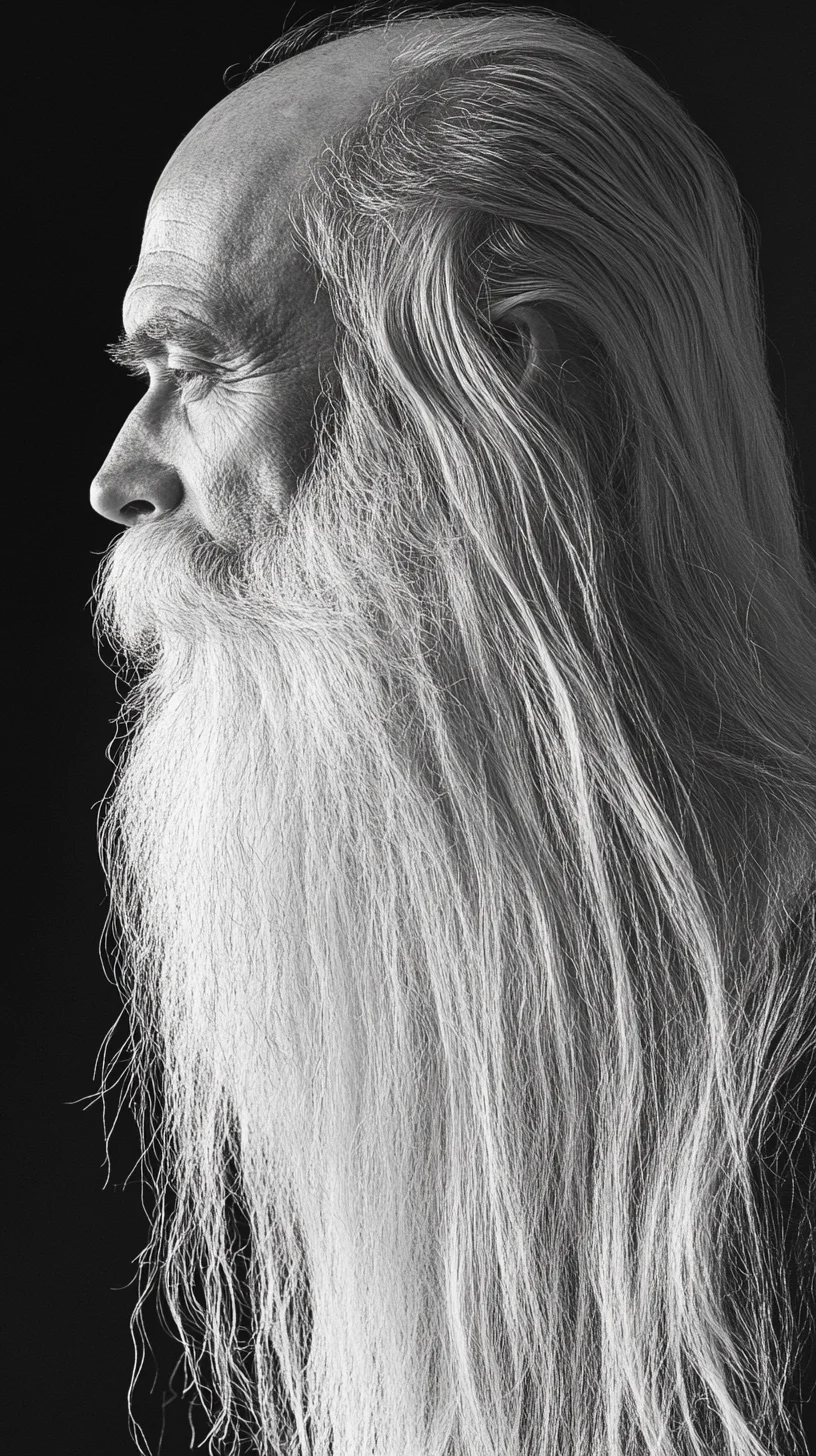 Embrace the Elegance of a Long, Flowing White Beard