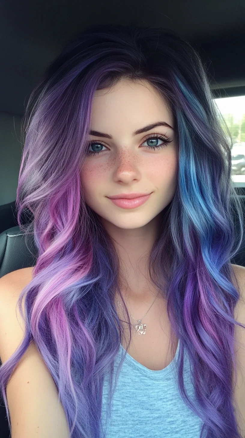Embrace the Fantasy: Gorgeous Purple Ombre Waves for a Bold Look