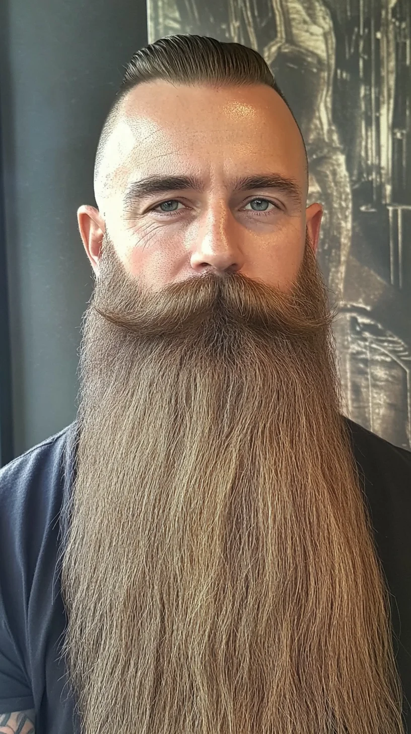 Embrace the Majestic Full Beard with Stylishly Curled Ends