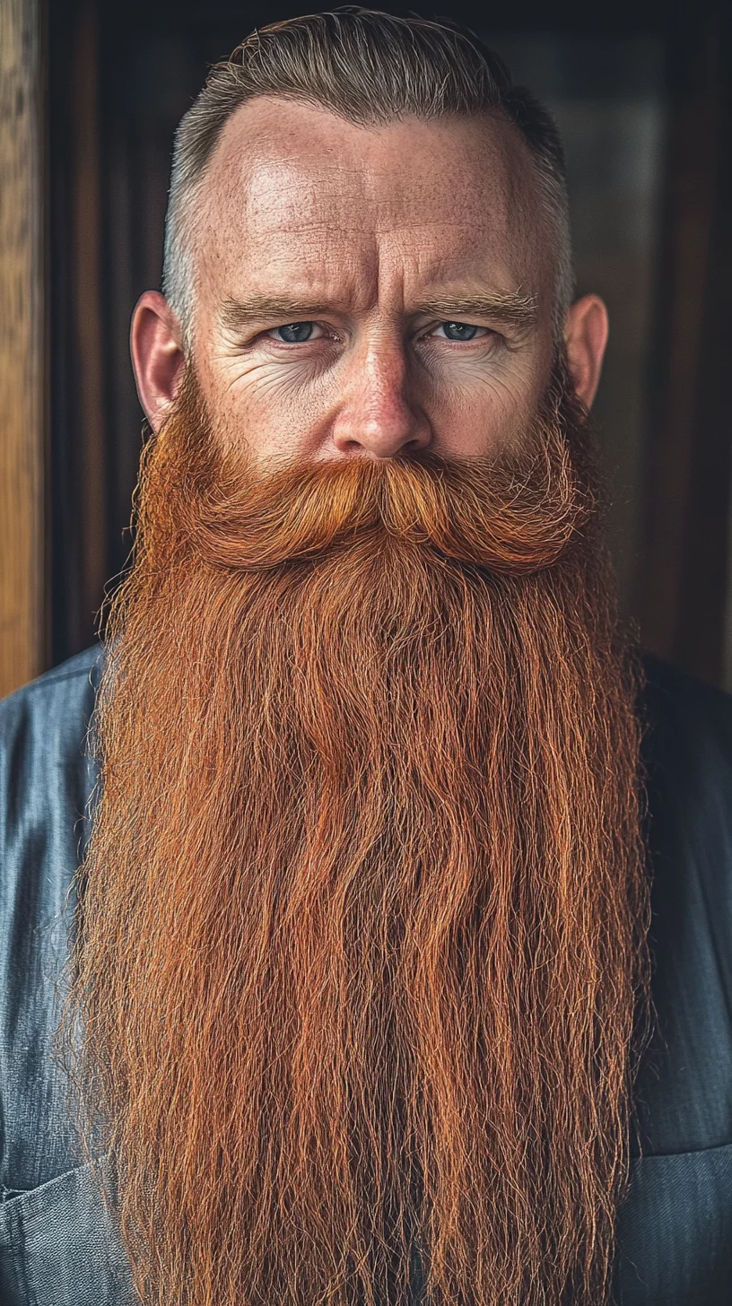 Embrace the Majestic Lumberjack: A Bold Full Beard with a Statement Mustache