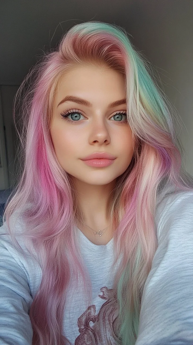 Embrace the Rainbow: Effortlessly Chic Pastel Waves
