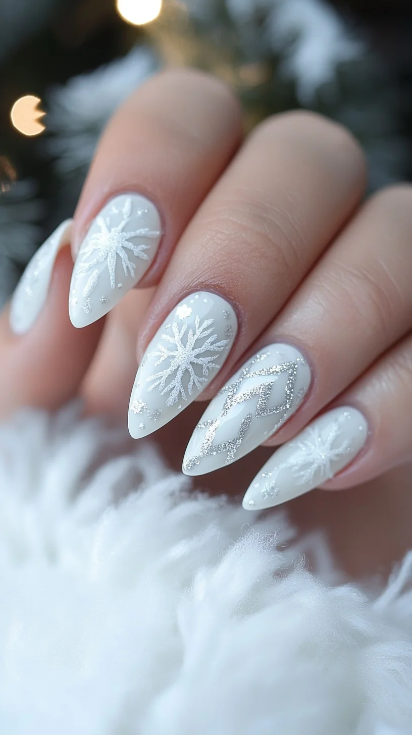 Embrace the Winter Wonderland: Stunning Snowflake Nail Art for Festive Charm