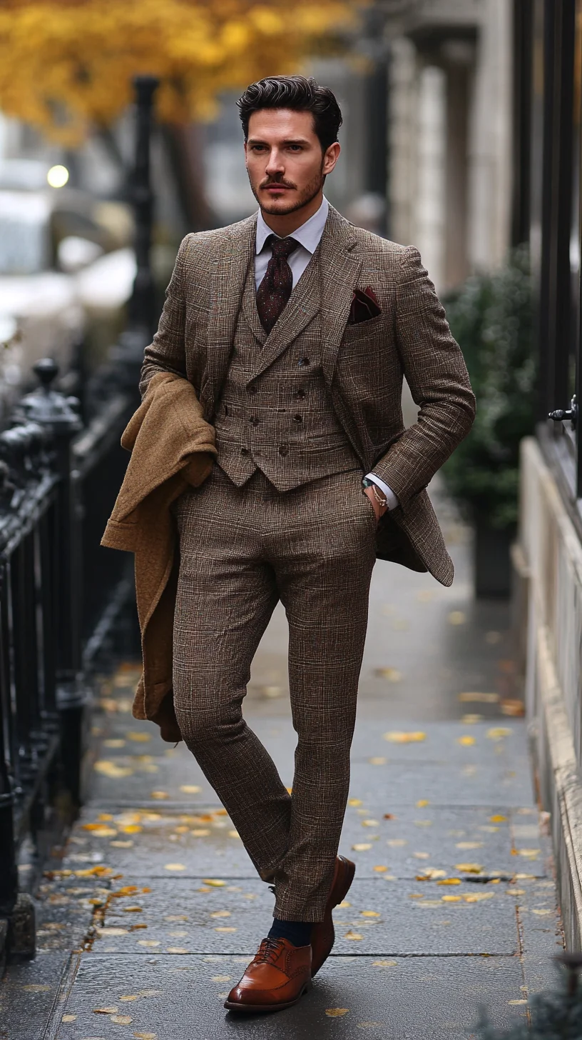 Embrace Timeless Elegance: The Quintessential Brown Tweed Suit Style