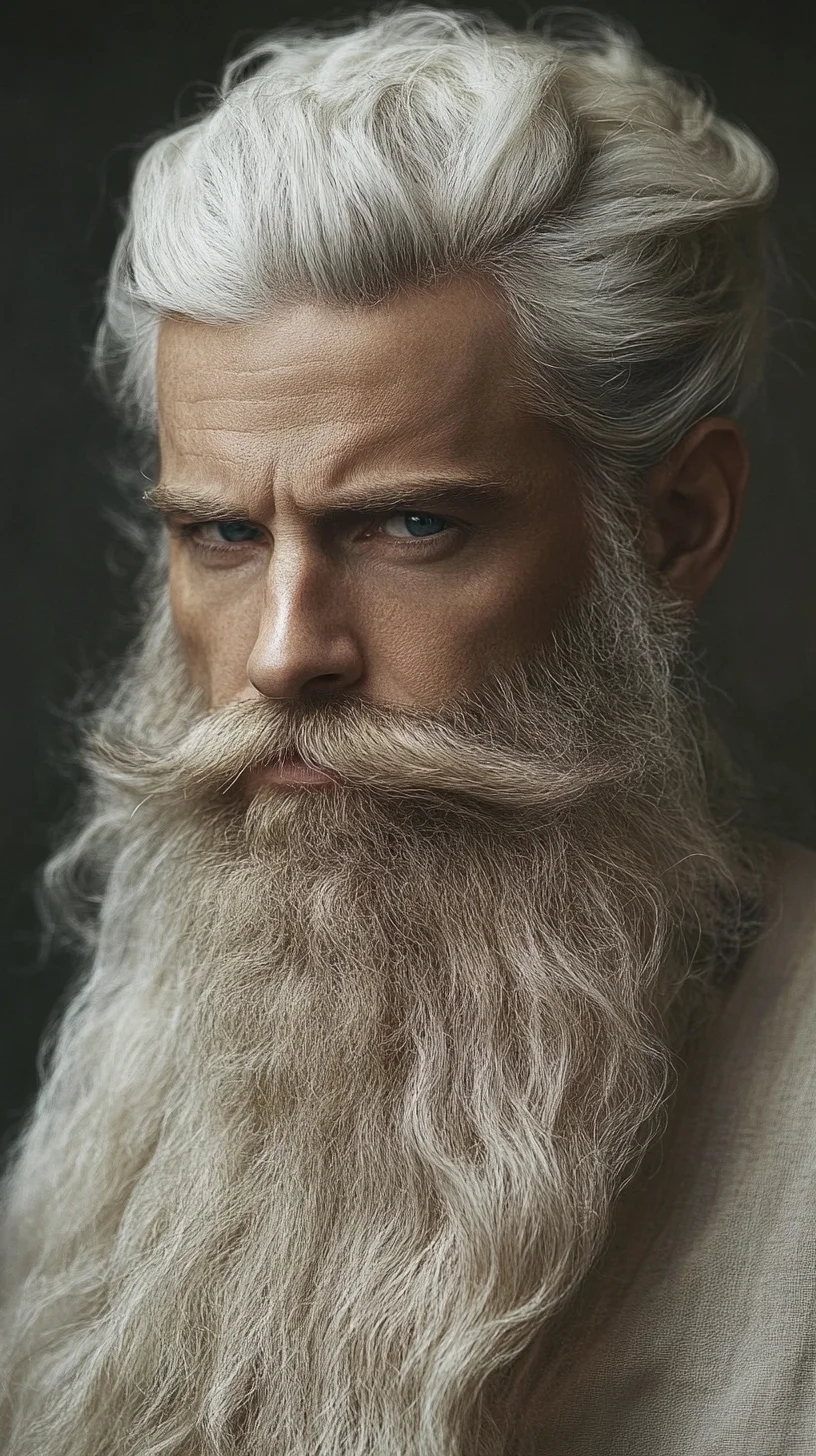 Embrace Timeless Elegance with a Voluminous Silver Beard