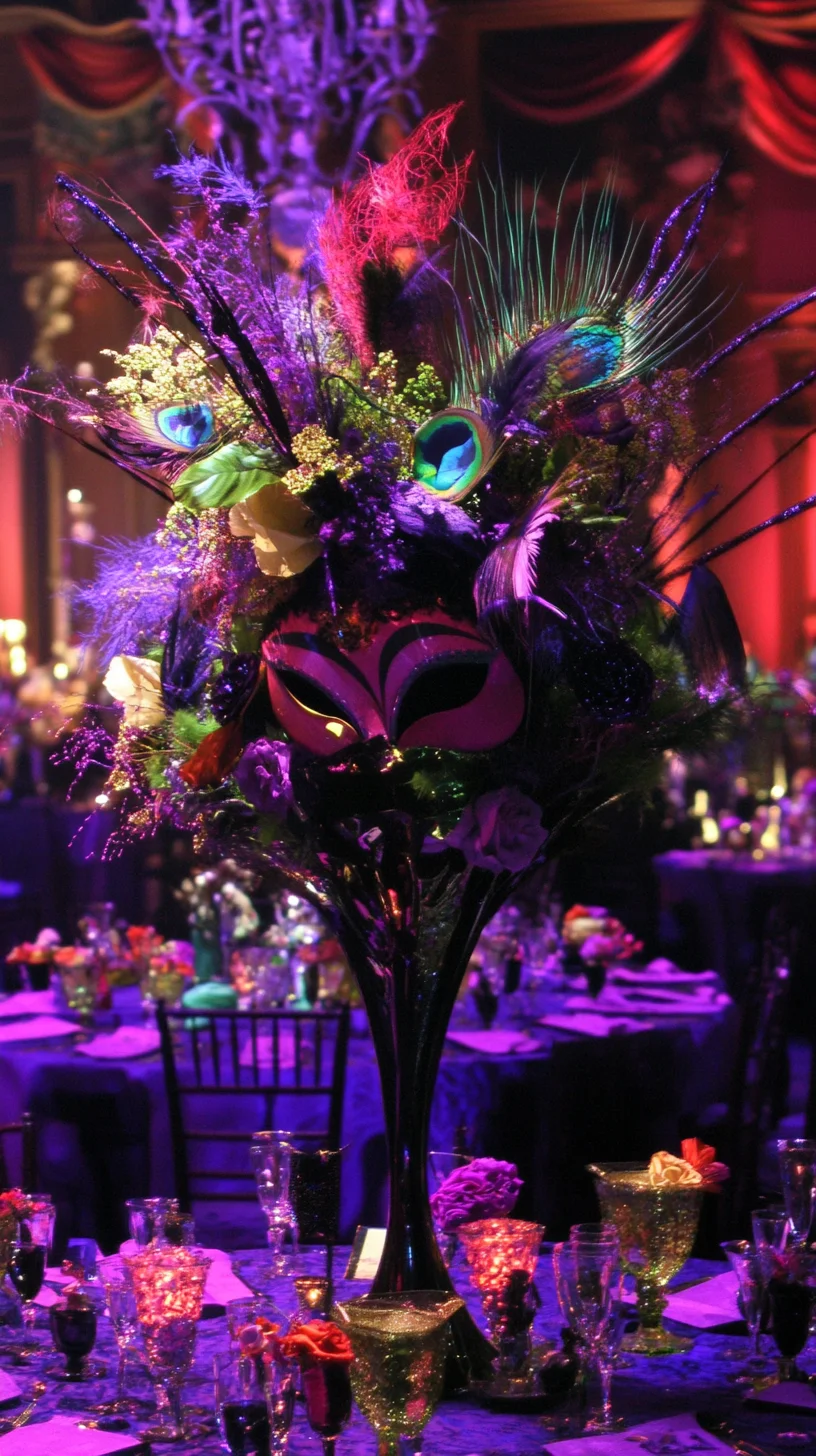 Embrace Whimsical Elegance with Lavish Masquerade Table Decor